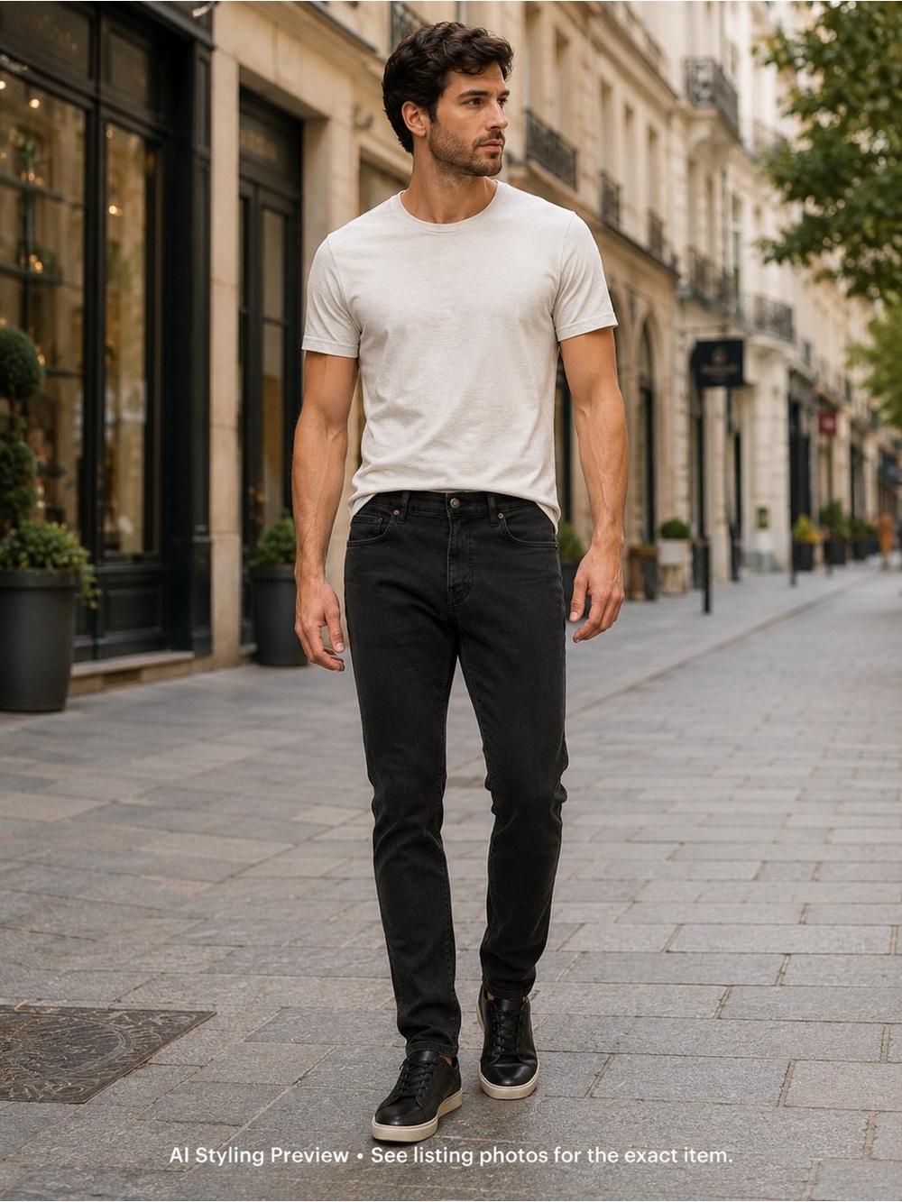 Jeaniologie Men’s 32 Black Slim Fit Stretch Jeans 30.5” Inseam